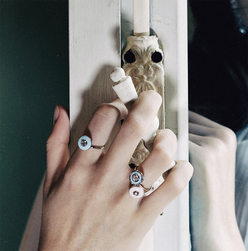 Mina Bague verte menthe - diamant
