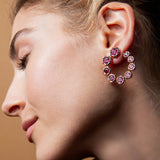 Rose de France Earrings - Rhodolites