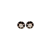 Sea Flowers Black Earrings - Diamonds