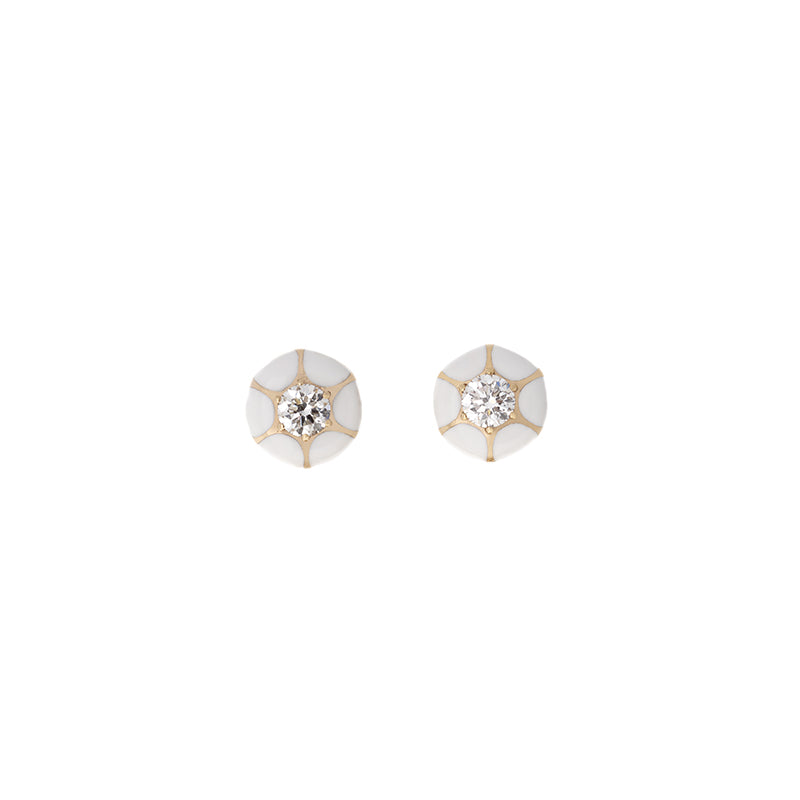 Sea Flowers Ivory Earrings - Diamonds