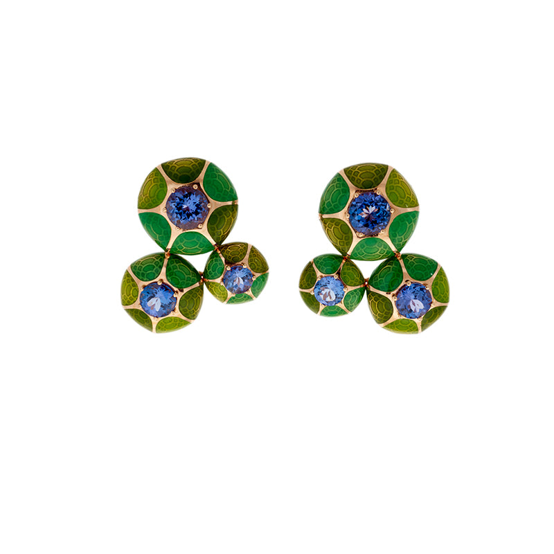 Unique Green Earrings - Tanzanites