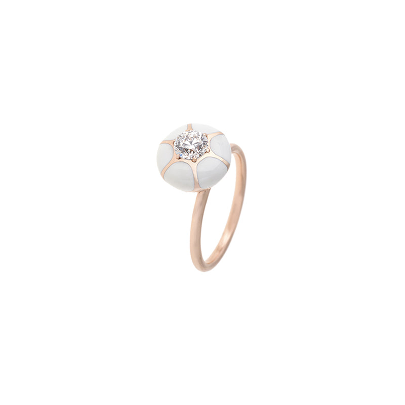 Sea Flowers Ivory Ring - Diamonds