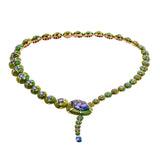 Unique Green Necklace - Tanzanites