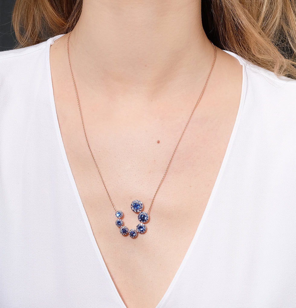 Beirut Pendant - Blue Sapphires - Diamonds