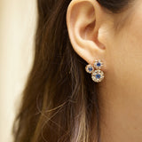 Beirut Rosace Boucles d'oreilles - Saphirs bleus - Diamants
