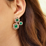 Beirut Rosace Earrings - Tsavorite - Diamonds