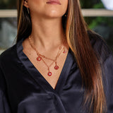 Médaille Trèfle Rouge Rouille - Diamants