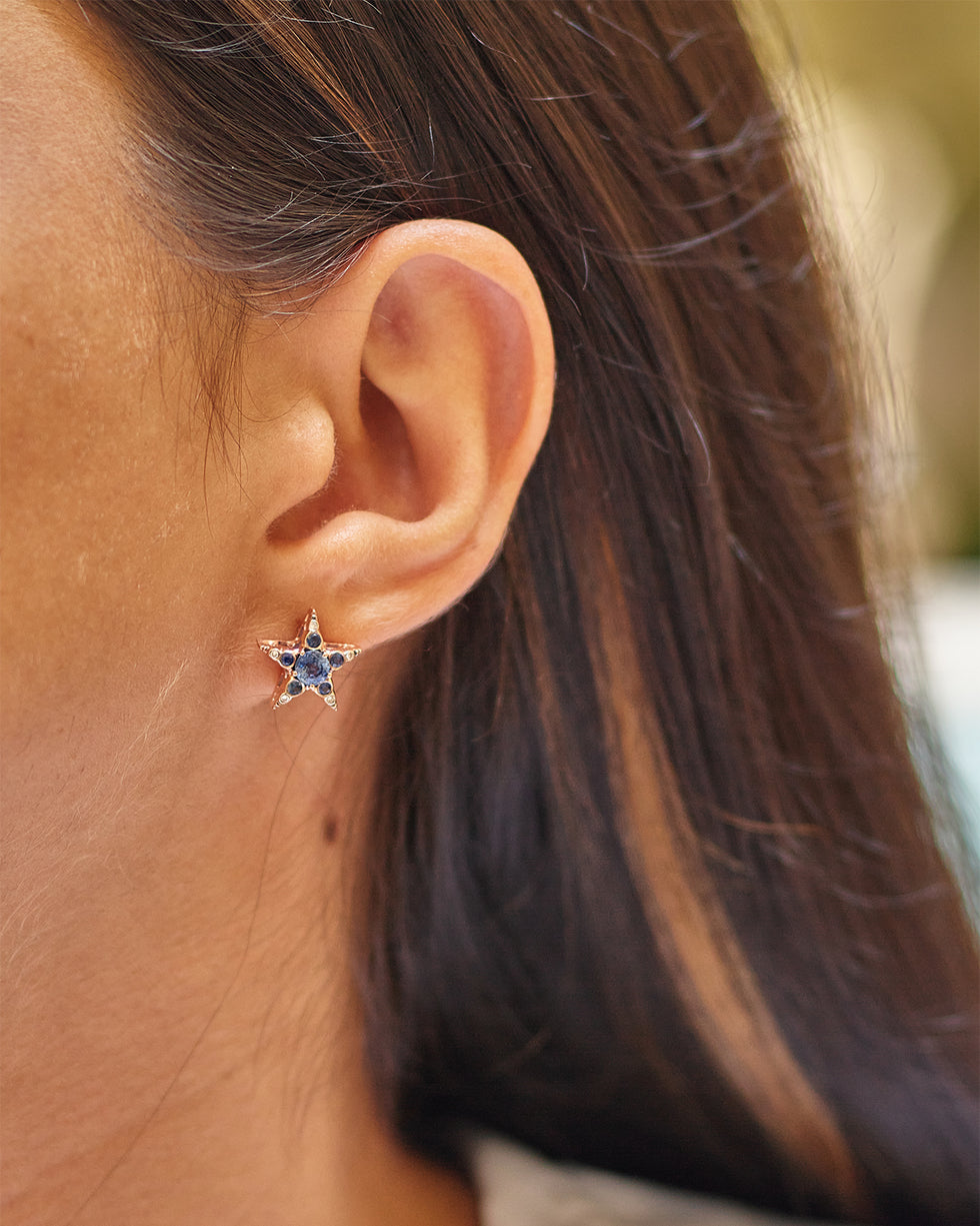 Istanbul Earrings - Blue Sapphires - Diamonds