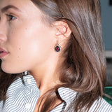 Mina Black Earrings - Rhodolites - Diamonds