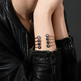 Mina Bracelet noir - Rhodolites - Diamants