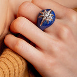 Aïda Navy Blue Ring  - Diamonds