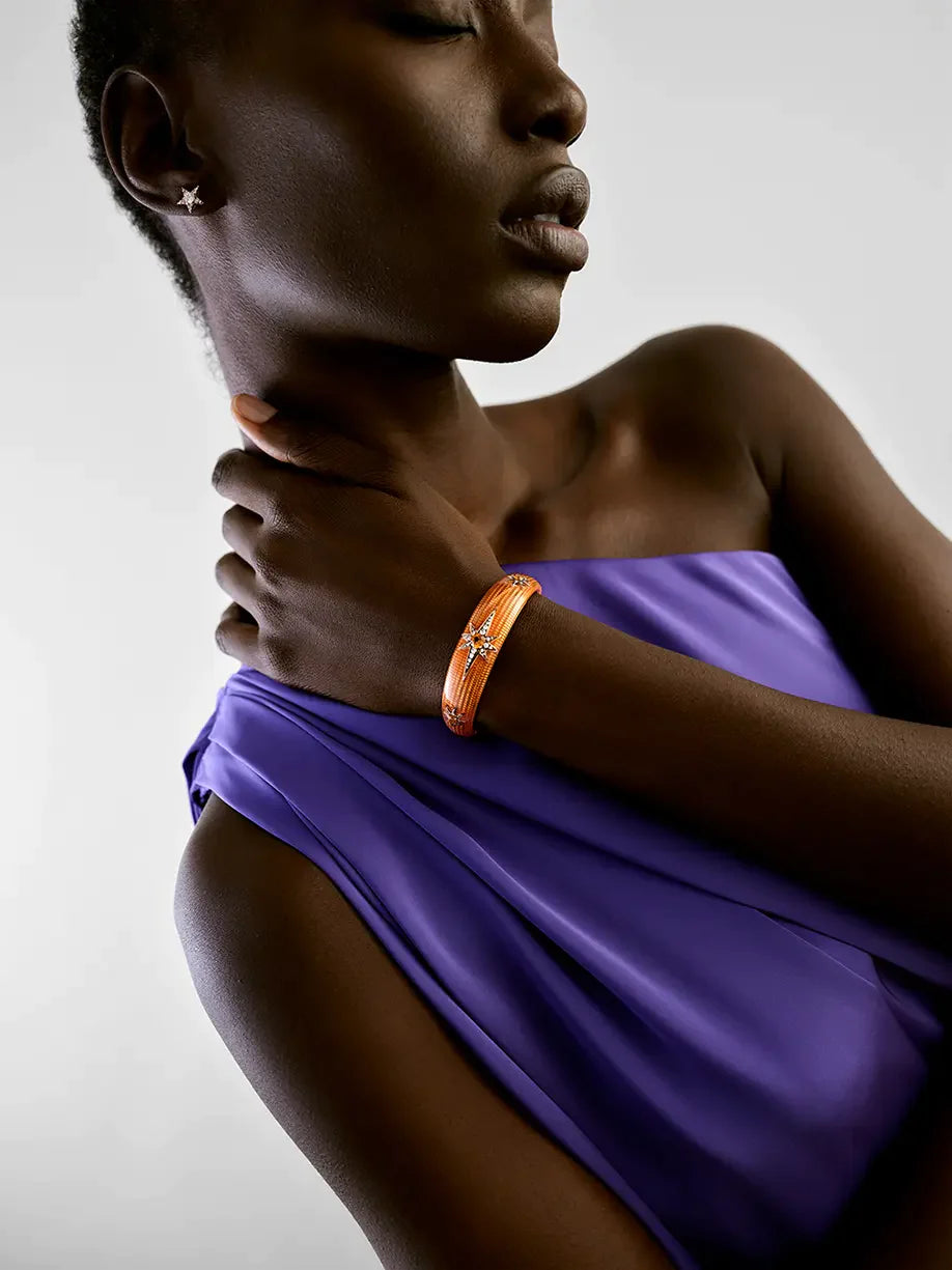 Aïda Bracelet Orange - Spessartines - Diamants