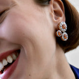 Beirut Rosace Boucles d'oreilles - Spessartines - Diamants