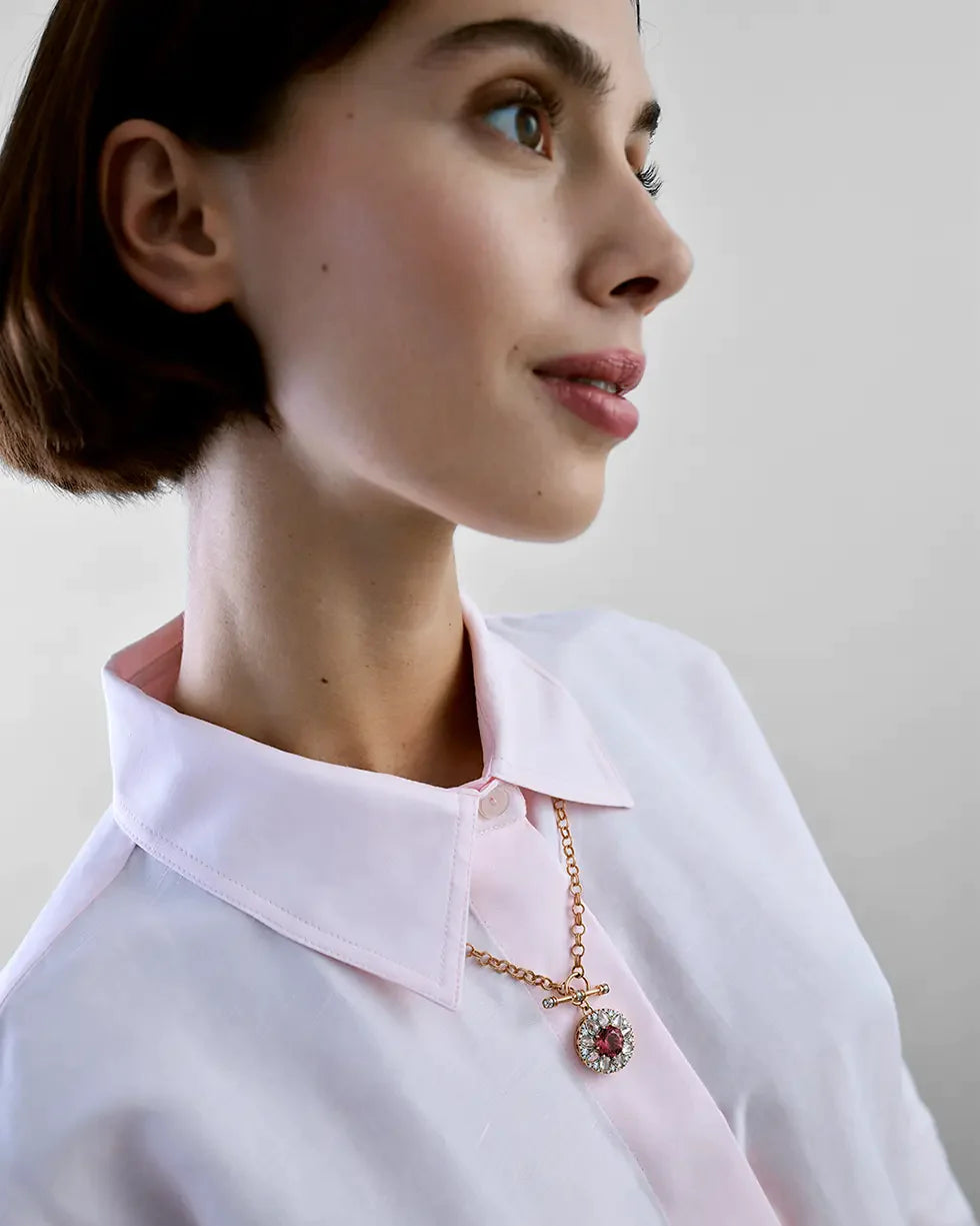 Beirut Rosace Necklace - Pink Tourmaline - Diamonds