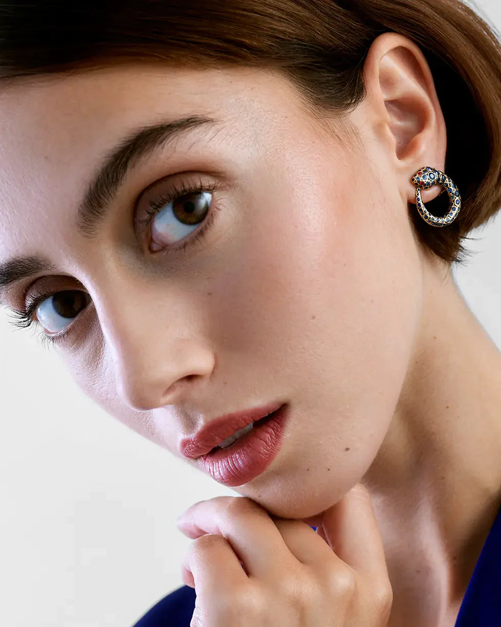 Basilik Earrings - Blue Sapphires - Spinels