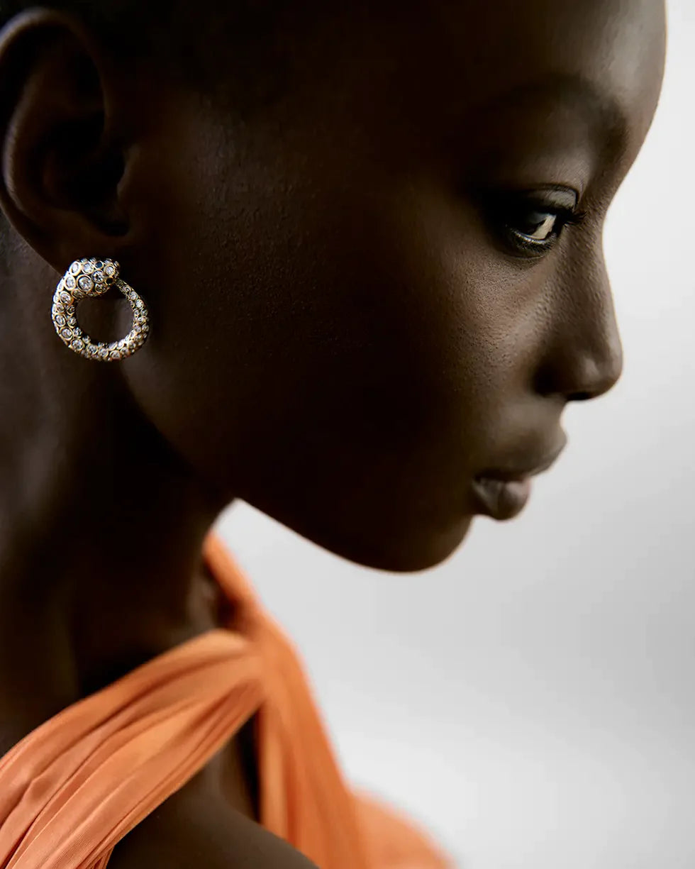 Basilik Earrings - Diamonds - Blue Sapphires